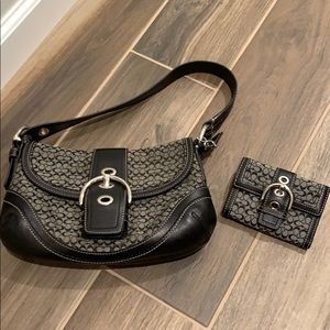 Coach Black Purse and Wallet Combo